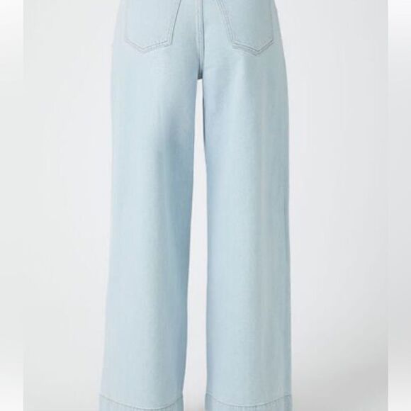 NWT Forever 21 Distressed Reworked Wide-Leg Jeans Sz 26 - Picture 3 of 14